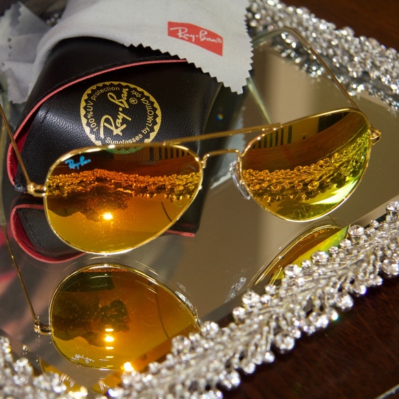Ray Ban "Sunset Fire" Lenses on Gold Frame - Picture 4 of 6